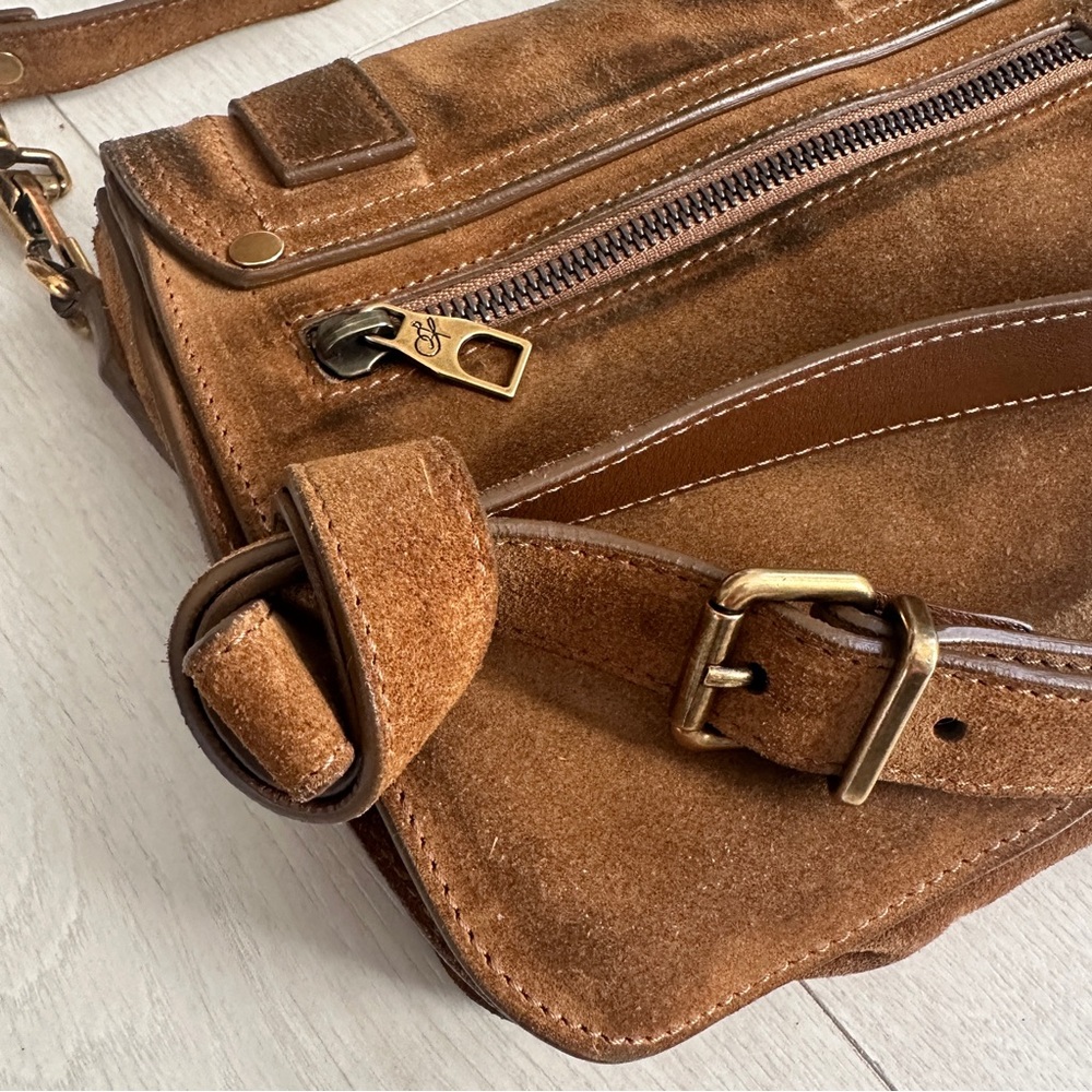 Proenza Schouler Mini Suede PS1 Crossbody Bag in Caramel - Picture 14 of 16